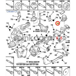 Poduszka silnika METALCAUCHO MC-4663 | CITROEN C5 2.0HDi /skrz.man/ 2.2HDi /skrz.aut/ (184494)