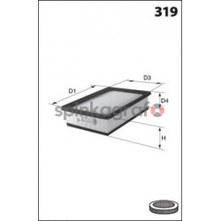 Filtr powietrza MECAFILTER ELP3647 | ALFA ROMEO 145,146,155, FIAT BRAVA,MAREA