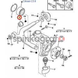 Tuleja wahacza METALCAUCHO MC-4658 | CITROEN C5 (352384)