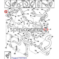Przewody układu chłodzenia SASIC SWH0490 | PEUGEOT PARTNER CITROEN BERLINGO 1.9D/2.0HDi  (1351Z1)