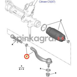 Końcówka drążka SASIC 7670014 | CITROEN C5 2008-&gt;, PEUGEOT 508  (381781)