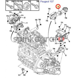 Poduszka silnika METALCAUCHO MC-5190 | CITROEN C1 1.4HDi (180677)