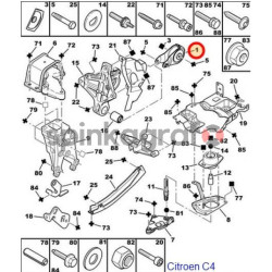 Poduszka silnika METALCAUCHO MC-5194 | CITROEN C4 2.0EW10-2.0HDi