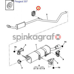 Mocowanie tłumika METALCAUCHO MC-5735 | CITROEN C4  (1755K4)