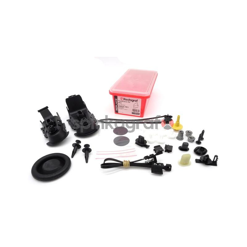 Zestaw spinek drzwi pełny RESTAGRAF 715004A | Zestaw mocowania /spinki/ drzwi przednich-tylnych /pełny FORD FIESTA (CB1)  3-5 DR