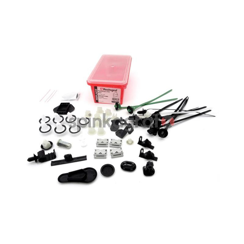Zestaw spinek drzwi pełny RESTAGRAF 715005A | Zestaw mocowania /spinki/ drzwi tylnych /pełny FORD FOCUS (CB8)