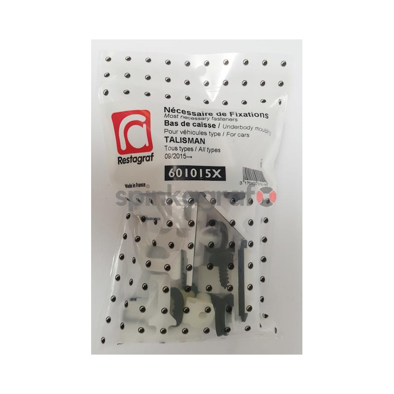 Zestaw spinek listwy progowej RESTAGRAF 601015X | Zestaw mocowania /spinki/ listwy progowej /podstawowy/ RENAULT TALISMAN BERL Zestaw spinek listwy progowej RESTAGRAF 601015X | Zestaw mocowania /spinki/ listwy progowej /podstawowy/ RENAULT TALISMAN BERL
