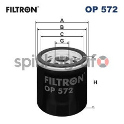 Filtr oleju FILTRON OP 572 | CITROËN,GEELY,PEUGEOT,TOYOTA (01FBO045,0892202003,0892202005,1109AZ,1109Y3)