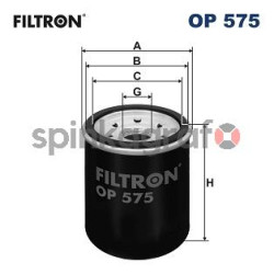 Filtr oleju FILTRON OP 575 | ASIA MOTORS,BRILLIANCE,CITROËN,DAIHATSU,FIAT (0001802810,04154PR3E00,0649013,0JE1514302,1109AC)