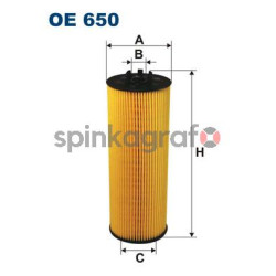 Filtr oleju FILTRON OE 650 | AUDI,SKODA,VW (059115561A,059115561B,059115562,59115562,X614)