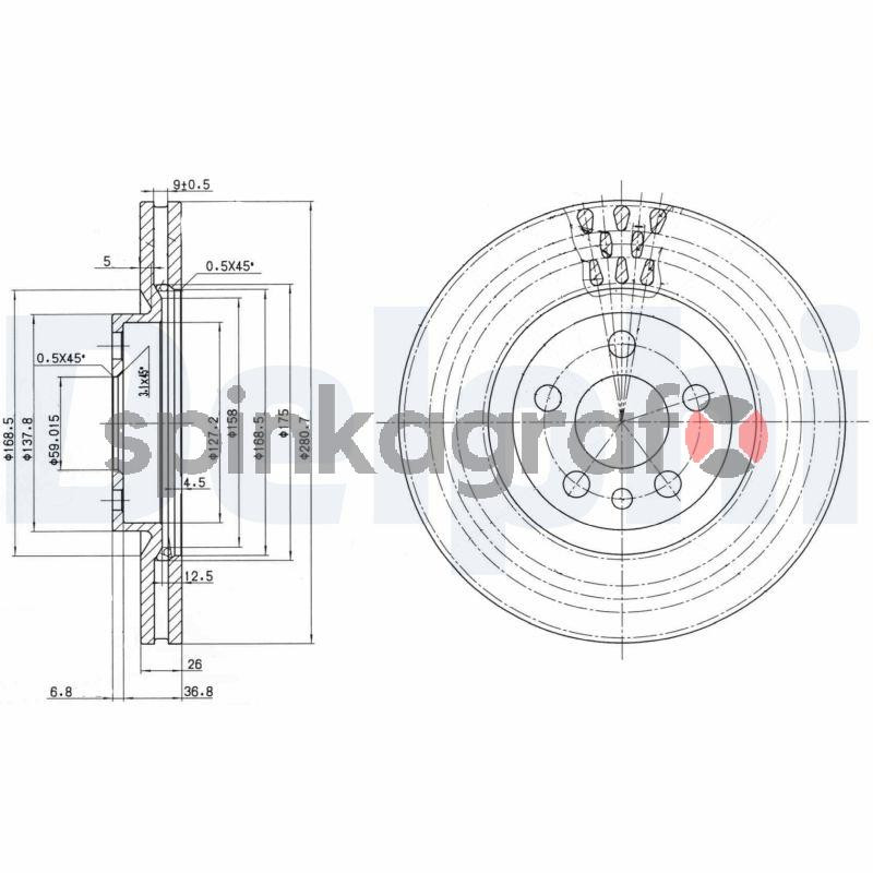 Tarcza hamulcowa ( przód ) DELPHI BG2844 | CITROËN,FIAT,LANCIA,PEUGEOT (1309392080,1317651080,1606400580,1618863580,4246J2) Tarcza hamulcowa ( przód ) DELPHI BG2844 | CITROËN,FIAT,LANCIA,PEUGEOT (1309392080,1317651080,1606400580,1618863580,4246J2)