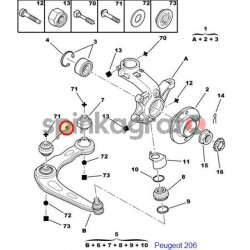 Tuleja wahacza SASIC 5233763 | PEUGEOT 206 (352376)