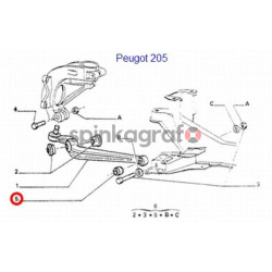Tuleja wahacza SASIC 5233203 | PEUGEOT 104,205 CITROEN C15 (352320)