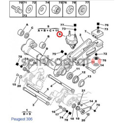 Poduszka tylnej belki METALCAUCHO MC-2978 | PEUGEOT 306; C.XSARA  (513169)