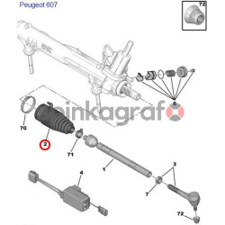 Osłona maglownicy SASIC 0664744 | PEUGEOT 607/CITROEN C5  (org.406674)