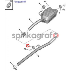 Mocowanie tłumika SASIC 7551691 | PEUGEOT 206/406/807  (org.175569)