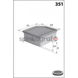 Filtr powietrza MECAFILTER ELP9061 | CITROEN C6, PEUGEOT 407 (1444QA,1444QK,1444WL,9655535780)