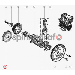 Koło pasowe wału korbowego METALCAUCHO MC-5138 | RENAULT 1.2 D7F/D4F  (8200315270)