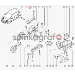 Poduszka silnika METALCAUCHO MC-5143 | RENAULT CLIO III 1.5dCi