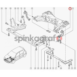 Poduszka sanek METALCAUCHO MC-5165 | RENAULT MEGANE II