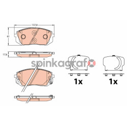 Klocki hamulcowe (przód) TRW GDB3642 | HYUNDAI,KIA (581013ZA76,58101D7A00,58101D7A50)
