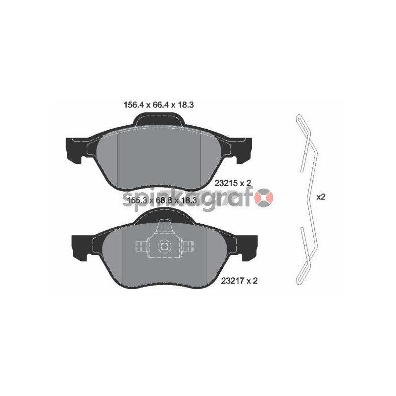 Klocki hamulcowe (przód) TEXTAR 2321502 | RENAULT (410600012R,410607690R,7701206598,7701208183,7701209808)