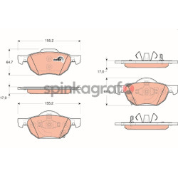 Klocki hamulcowe (przód) TRW GDB3355 | HONDA ACCORD VIII (CL_, CM_) 2003>