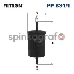 Filtr paliwa FILTRON PP 831/1 | ARO,CITROËN,DACIA,DS,FIAT (0003414V002,0003414V003,156781,156785,156787)