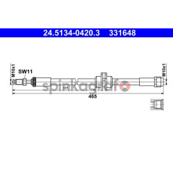 Przewód hamulca elastyczny  ATE 24.5134-0420.3 | BMW,MINI 34306854263,34306894453