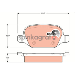 Klocki hamulcowe (tył) TRW GDB1396