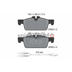 Klocki hamulcowe (przód) TEXTAR 2522201 | PEUGEOT (1610100580,1610103580,1617284780,4254A6)
