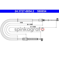 Linka hamulca ręcznego ATE 24.3727-0854.2