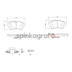 Klocki hamulcowe (tył) BREMBO P 85 186 | AUDI 80A698451F,8W0698451AC,8W0698451AL,8W0698451AP