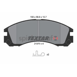 Klocki hamulcowe (przód) TEXTAR 2137001 | CITROËN,MITSUBISHI,PEUGEOT (1620368480,425387,425388,425430,MN116923)