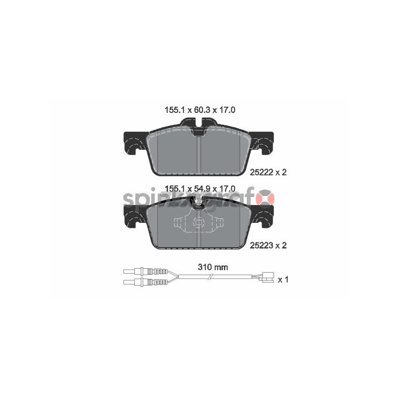 Klocki hamulcowe (przód) TEXTAR 2522201 | PEUGEOT (1610100580,1610103580,1617284780,4254A6)