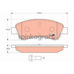 Klocki hamulcowe (przód) TRW GDB1463 | Peugeot 1007, 2008, 206, 207, 208, 301, Partner