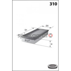 Filtr powietrza MECAFILTER ELP3648