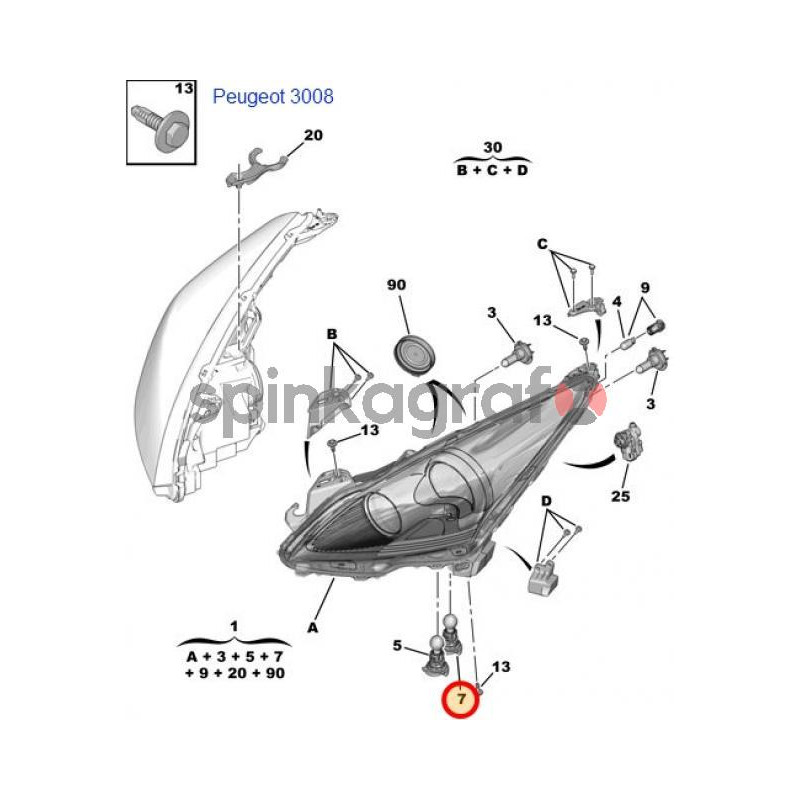 Żarówka samochodowa PSA 6216F6 | CITROEN C5 II