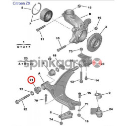 Tuleja wahacza SASIC 2005250 | CITROEN BERLINGO PEUGEOT 306,PARTNER (cit96110483)