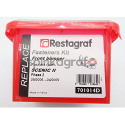 Zestaw spinek zderzaka przedniego pełny RESTAGRAF 701014D | RENAULT SCENIC II Faza 2  09/2006-04/2009  ( 35 elementów )