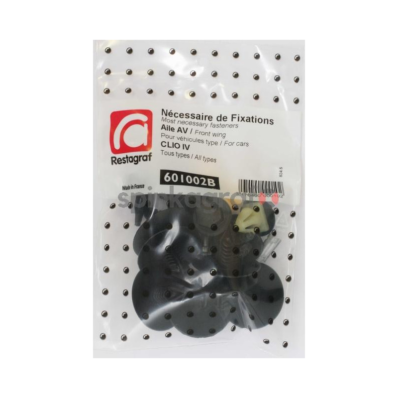 Zestaw spinek nadkola RESTAGRAF 601002B | Zestaw mocowania /spinki/ przedniego błotnika /podstawowy/ RENAULT CLIO IV 5 DRZWI (6 Zestaw spinek nadkola RESTAGRAF 601002B | Zestaw mocowania /spinki/ przedniego błotnika /podstawowy/ RENAULT CLIO IV 5 DRZWI (6