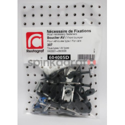Zestaw spinek zderzaka przedniego podstawowy RESTAGRAF 604005D | Zestaw mocowania /spinki/ zderzaka przód /podstawowy/  PEUGEOT 