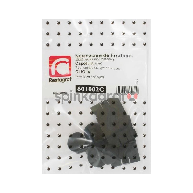 Zestaw spinek osłony silnika RESTAGRAF 601002C | Zestaw mocowania /spinki/ maski silnika /podstawowy/ RENAULT CLIO IV 5 DRZWI ( Zestaw spinek osłony silnika RESTAGRAF 601002C | Zestaw mocowania /spinki/ maski silnika /podstawowy/ RENAULT CLIO IV 5 DRZWI (