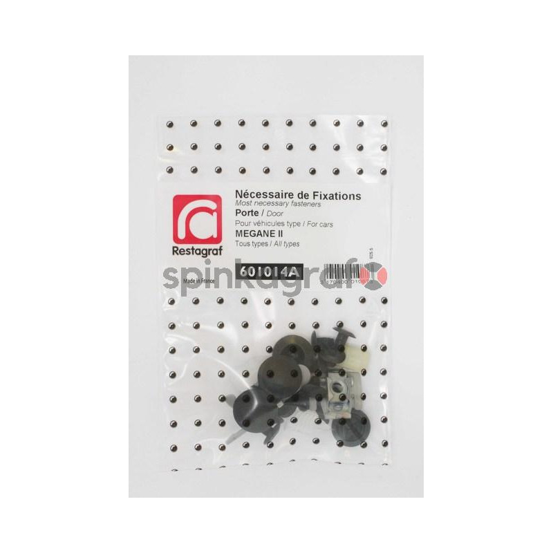 Zestaw spinek drzwi podstawowy RESTAGRAF 601014A | Zestaw mocowania /spinki/ drzwi przednich /podstawowy/ RENAULT MEGANE II 3-5 Zestaw spinek drzwi podstawowy RESTAGRAF 601014A | Zestaw mocowania /spinki/ drzwi przednich /podstawowy/ RENAULT MEGANE II 3-5