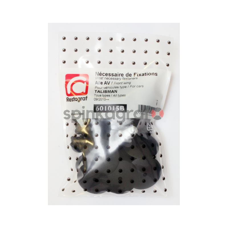 Zestaw spinek nadkola RESTAGRAF 601015B | Zestaw mocowania /spinki/ przedniego błotnika /podstawowy/  RENAULT TALISMAN  (6003821