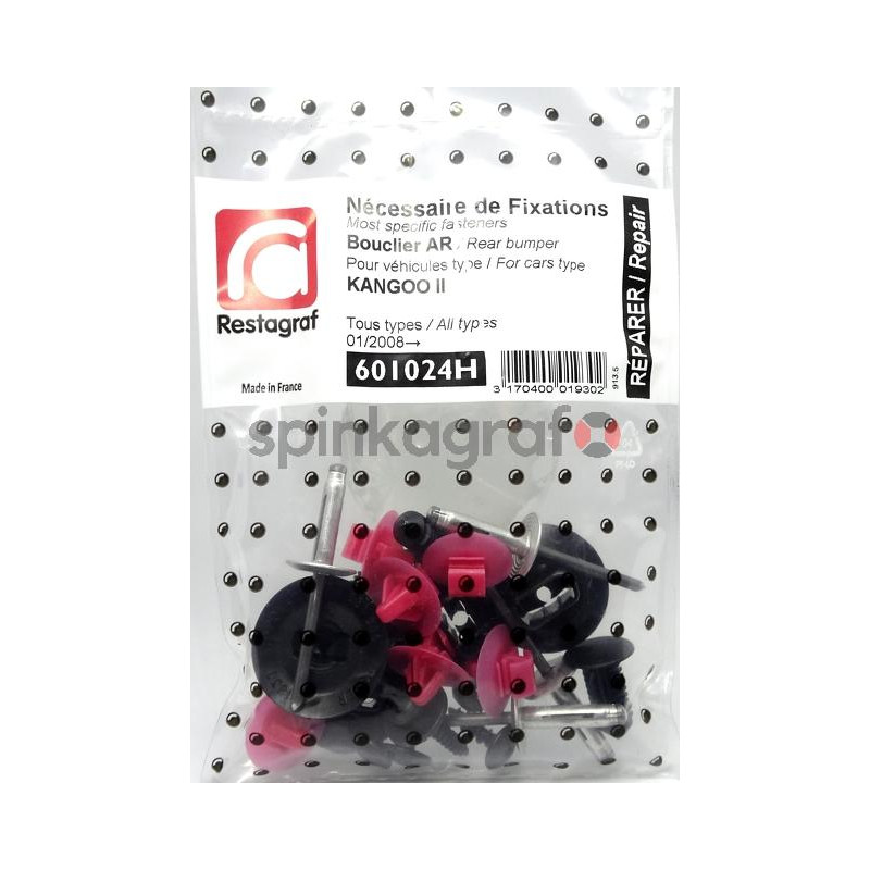 Zestaw spinek zderzaka tylnego podstawowy RESTAGRAF 601024H | RENAULT