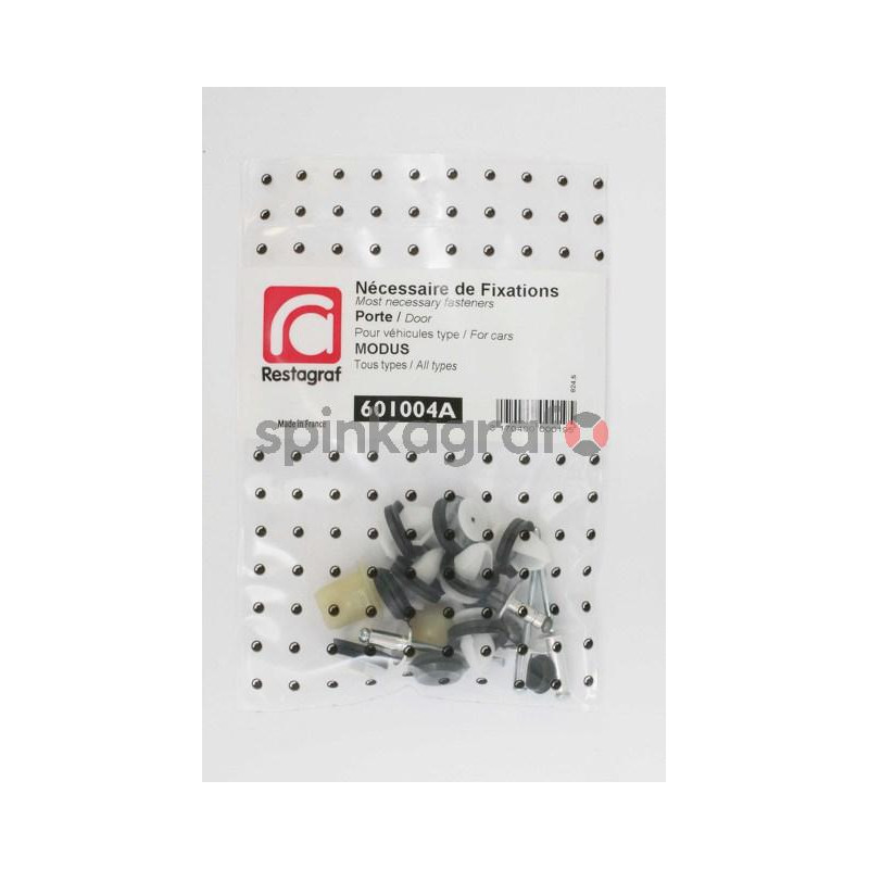 Zestaw spinek drzwi podstawowy RESTAGRAF 601004A | Zestaw mocowania /spinki/ drzwi przednich-tylnych /podstawowy/  RENAULT MODUS