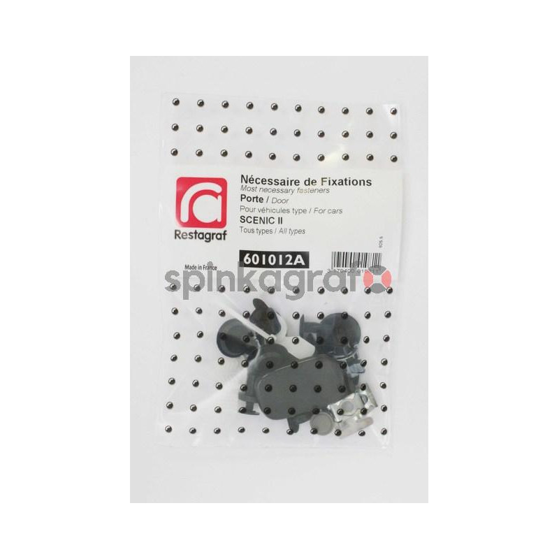 Zestaw spinek drzwi podstawowy RESTAGRAF 601012A | Zestaw mocowania /spinki/ drzwi przednich-tylnych /podstawowy/ RENAULT SCENI Zestaw spinek drzwi podstawowy RESTAGRAF 601012A | Zestaw mocowania /spinki/ drzwi przednich-tylnych /podstawowy/ RENAULT SCENI