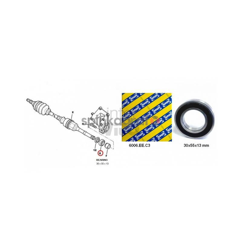 Łożysko półosi NTN-SNR 6006.EE | PEUGEOT,CITROEN (na półoś) (324703)