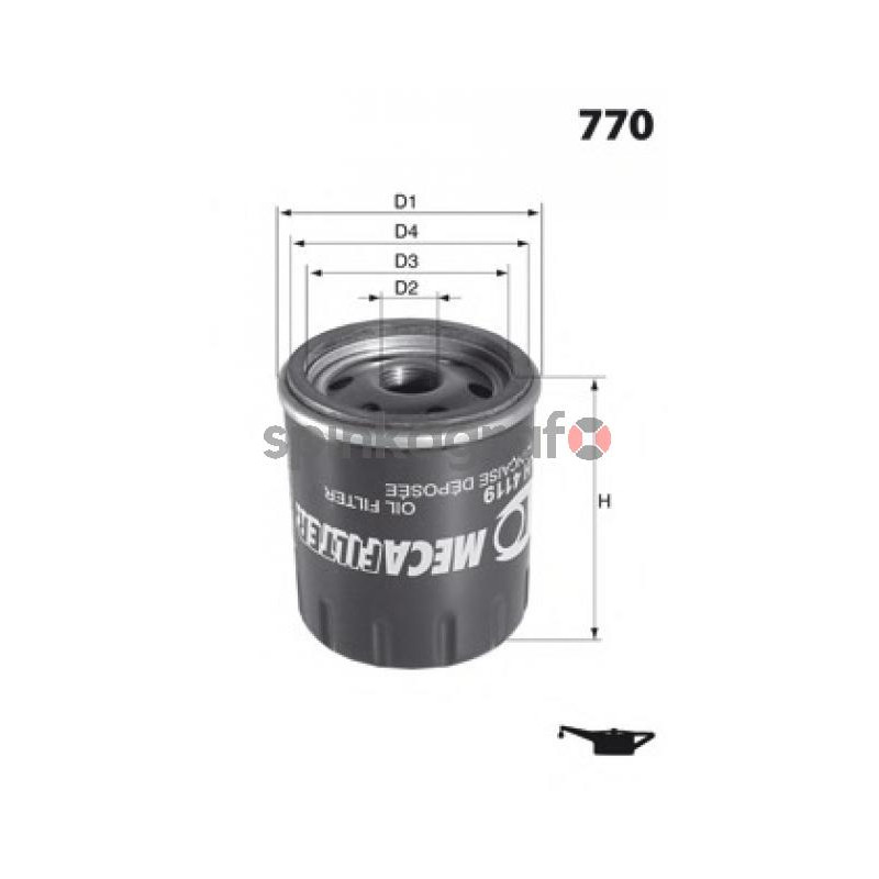 Filtr oleju MECAFILTER ELH4299 | RENAULT CLIO 2,KANGOO mot.D4F/D7F (1.2/1.2 16V)